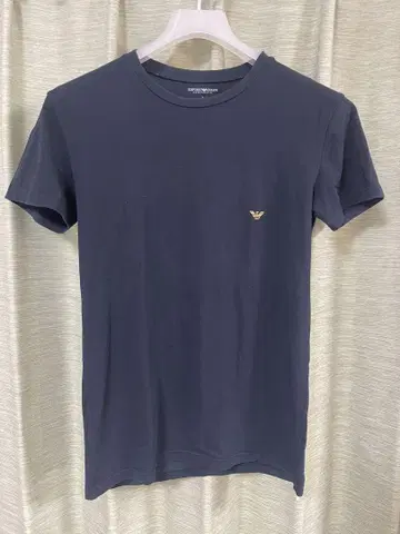 EMPORIO ARMANI GA 티셔츠 블랙 백 로고 스트레치 사이즈 L