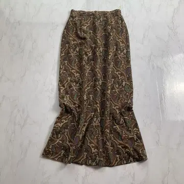 LAUREN BAGUE 로렌 올 패턴 롱 스커트 40 L 빈티지