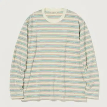 AURALEE GRADIENT STRIPE JERSEY L/S TEE 4