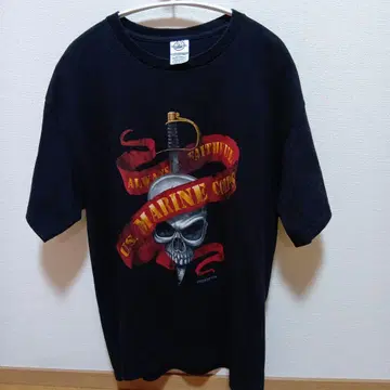 새상품급 델타 US MARINE CORPS 빈티지 티셔츠 L 사이즈 블랙