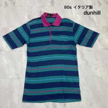 80년대 이탈리아제 던힐 피케 셔츠 반팔 자수 로고 dunhill