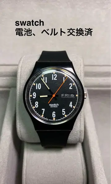 swatch 블랙 쿼츠 손목시계