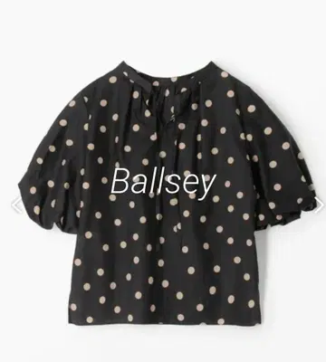 새상품급 Ballsey 도트 프린트 퍼프 슬리브 셔츠
