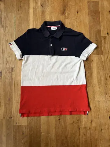 LACOSTE 피케 셔츠 네이비/화이트/레드