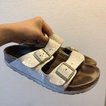 버켄스탁 애리조나 펄 스네이크 23cm 뱀 패턴