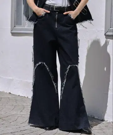 Seyto Damage flare denim pants