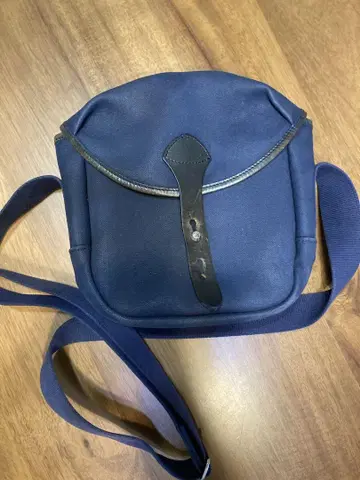 빌링햄 네이비 숄더백 캔버스