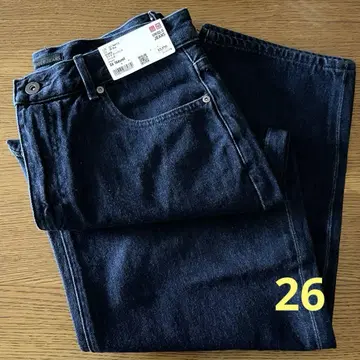 유니클로 와이드 테이퍼드 청바지 26인치