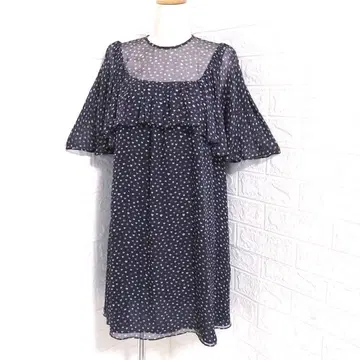 Kate spade 데콜테 시스루 실크 100% 원피스 XS