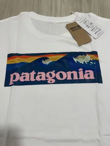 patagonia 로고 프린트 티셔츠 XL 화이트