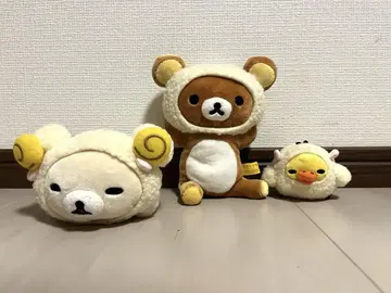 리락쿠마 코리락쿠마 키이로이토리 양 3개 세트 봉제 인형
