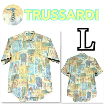 트루사르디 TRUSSARDI 아트 셔츠 수채화풍 수채화 패턴 이캇풍