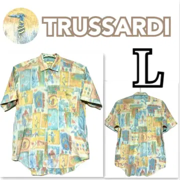 트루사르디 TRUSSARDI 아트 셔츠 수채화풍 수채화 패턴 이캇풍
