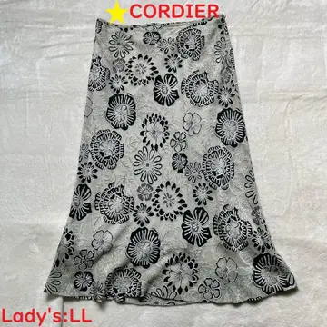 [ CORDIER ] 플라워 프린트 플레어 스커트 LL 사이즈
