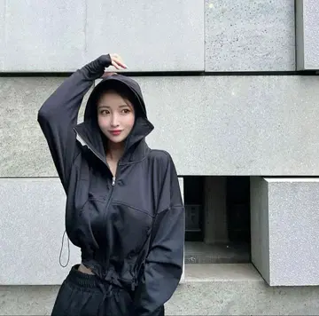 인스타그래머 시이 완전 차광 후드티 블랙 메쉬 없음, 새상품급