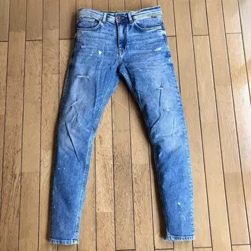ZARA 남성용 팬츠 데미지 크러쉬 데님 청바지 스키니 자라