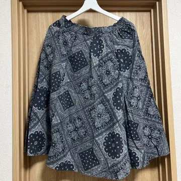 반다나 패턴 롱 스커트