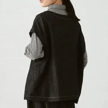 Dgy 면마 데님 와이드 베스트 검정 M 사이즈 큰 넉넉한