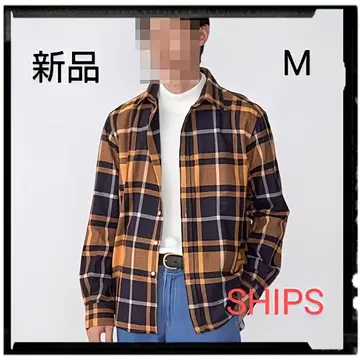 SHIPS [새 상품] 면 비에라 빅 체크 레귤러 칼라 셔츠