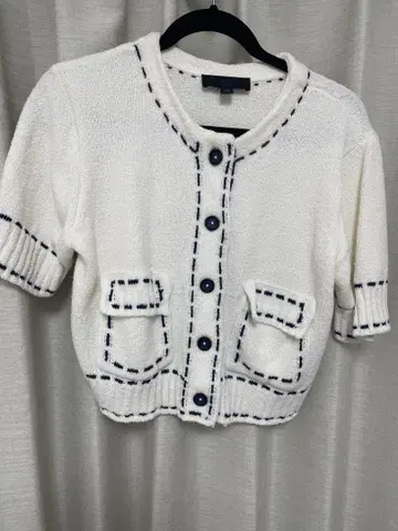 ZARA 스티치 숏 슬리브 니트 자켓
