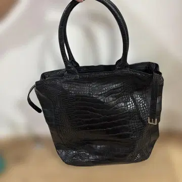 블랙 크로커다일풍 토트백