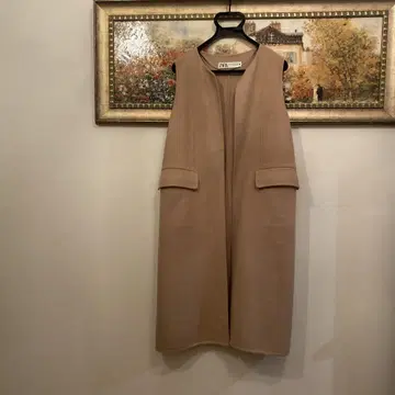 ZARA 울 블렌드 롱 베스트 롱 지레 xs-s