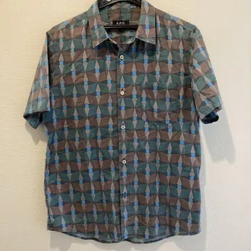 A.P.C. 아페쎄 올 패턴 반팔 셔츠 기하학 패턴 S 사이즈