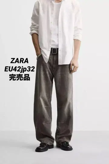 ZARA 자라 심 디테일 배기 데님 팬츠 EU42 jp32