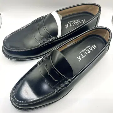 새상품 하루타 HARUTA 천연 가죽 블랙 로퍼 28cm EEEE