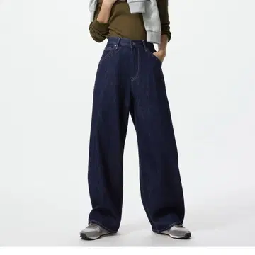 배기 커브 청바지 UNIQLO 사이즈 24 기장 짧음