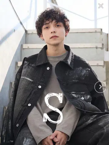 [Spielio] / 빈티지 라이크 호일 프린트 데님 자켓