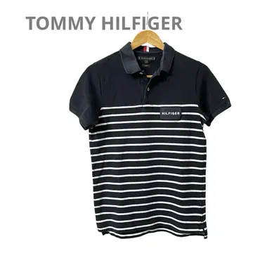 TOMMYHILFIGER 피케 셔츠 보더 네이비 S SLIMFIT