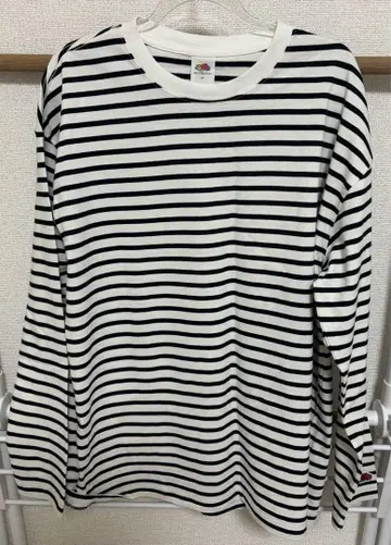 FRUIT OF THE LOOM 보더 롱 티셔츠