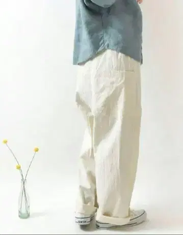 택 포함 새상품 NARU 코튼 주름 가공 팬츠