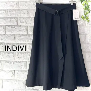 새상품 INDIVI 롱 스커트 인디비 벨트 롱 스커트