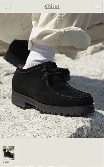 shiun BLACK SUEDE MOCCASIN XS