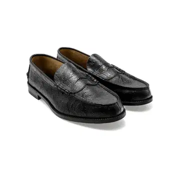 26.5 MENS EMBOSSED LOAFERS BLACK PAISLEY