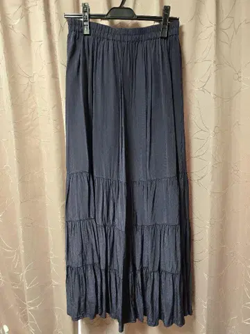 SLOBE IENA 네이비 플레어 롱 스커트
