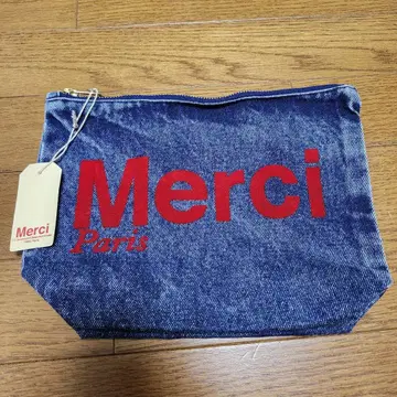 [미사용 새상품 / Paris에서 구매한 정품] Merci 데님 파우치