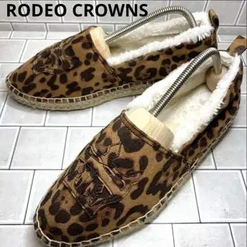 RODEO CROWNS 에스파드리유 퍼 슬립온 모카신 M 표범