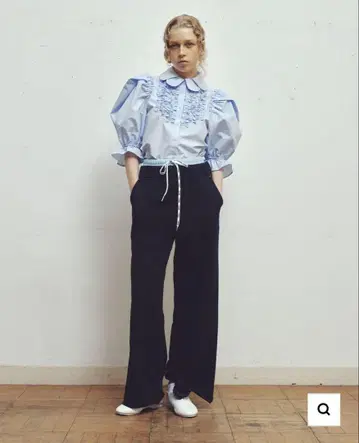 Bibiy 네이비 스트레이트 팬츠