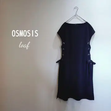 [ OSMOSIS ] 오즈모시스*사이드 레이스업 원피스*블랙*새상품급