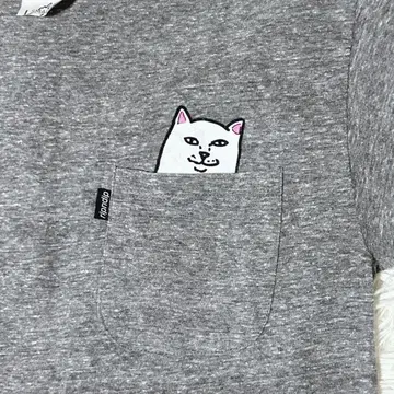 [ c5686 ] RIPNDIP 반팔 티셔츠 그레이 고양이