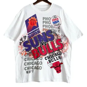 mitchell&ness 90s NBA 불스 반팔 티셔츠 화이트 XL