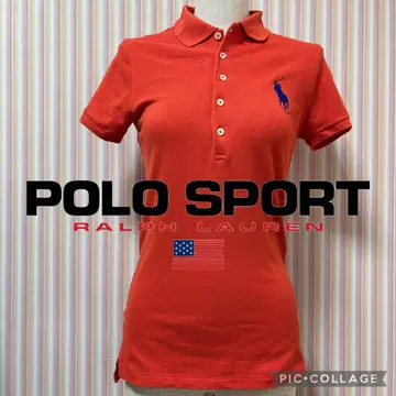 새상품급 POLO SPORT 반팔 피케 셔츠 오렌지