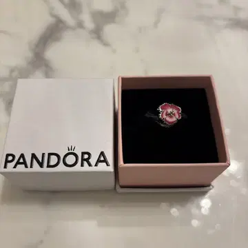 고품질 [기프트 BOX 포함] PANDORA 핑크 꽃 참
