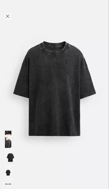 ZARA 워시 가공 릴랙스 핏 티셔츠