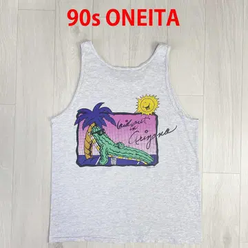 90년대 USA ONEITA 밑단 싱글 스티치 선인장 탱크탑