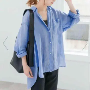 Spick & Span 가먼트 다이 시어 라미 셔츠