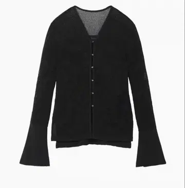Watermark Pattern Knitted Cardigan black